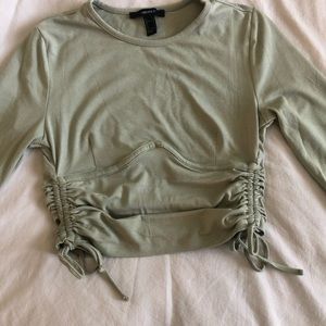 Forever 21 cinched sage green top.